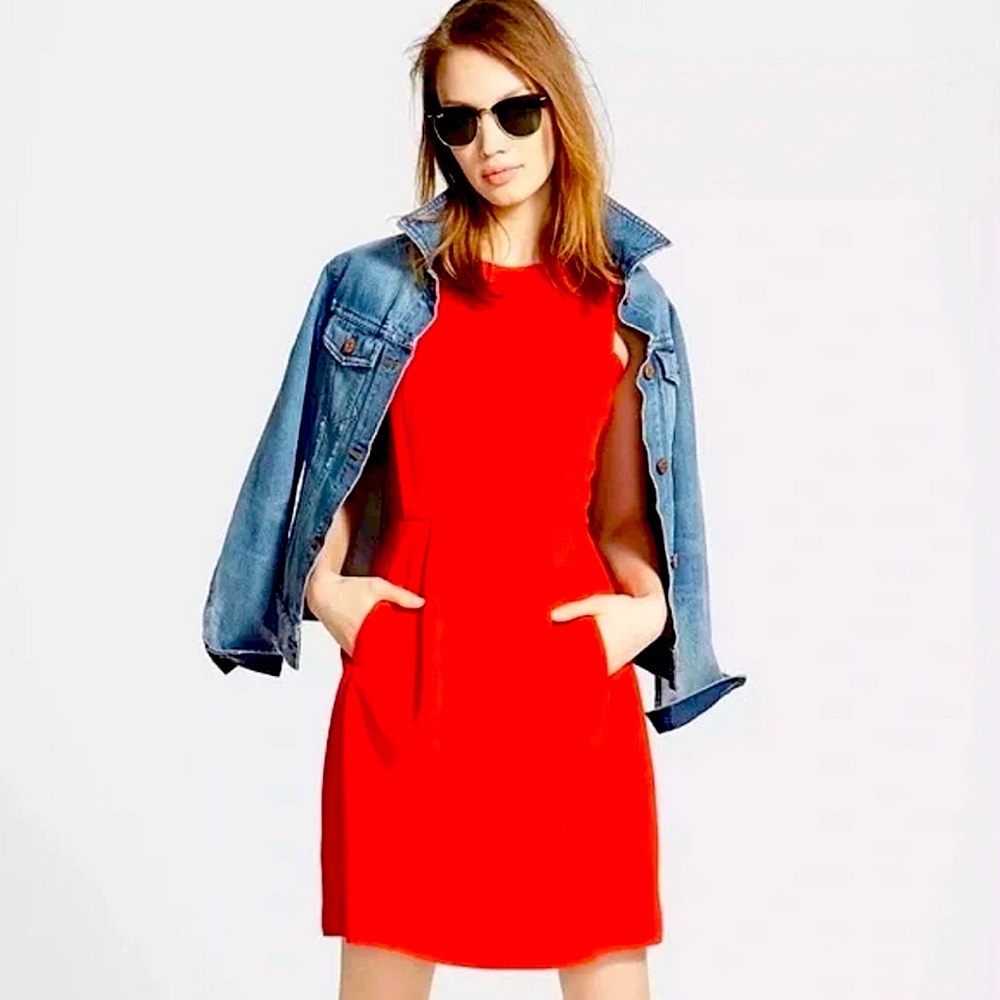 Madewell Abroad Red Ponte Sleeveless Dress - Picture 2 of 8